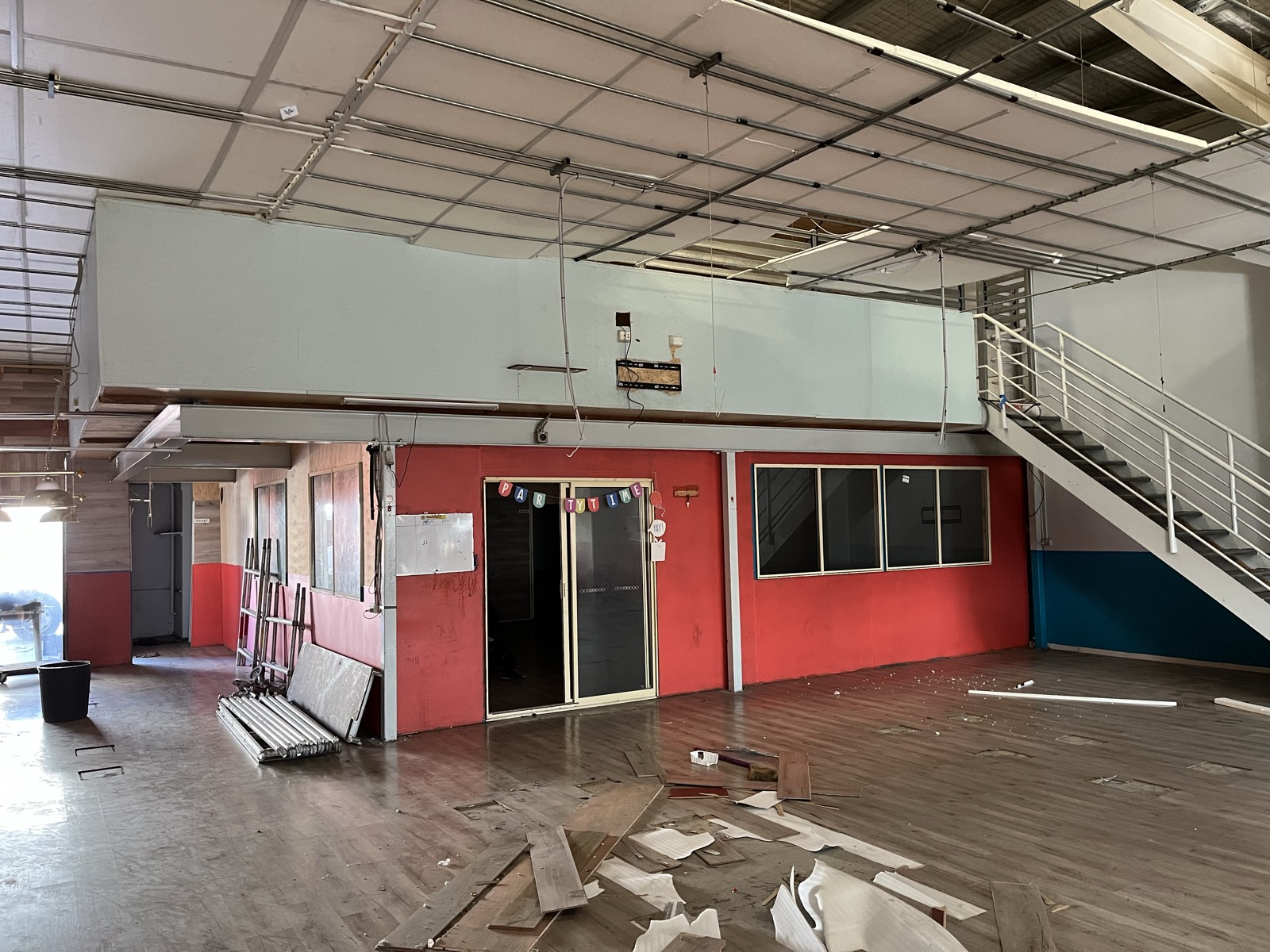 Interior of a commercial property during an ABS project